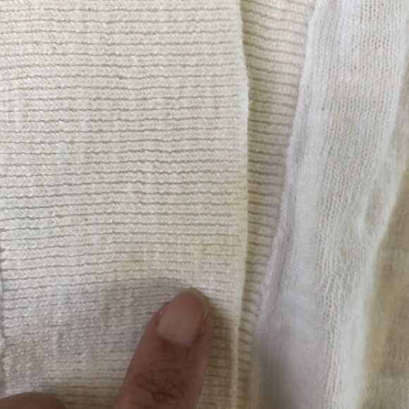 GAP Women’s Open Front Cardigan Snowflake Milk Split Hem Tag Size Medium - Picture 9 of 16